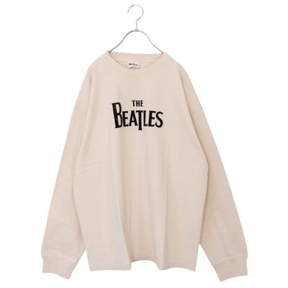 THE BEATLES Pigment Logo Long T-Shirt in WHITE