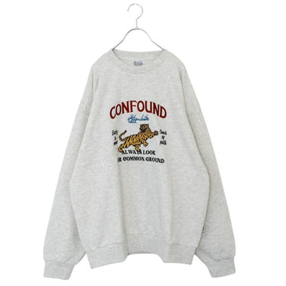 TIGER タイガー刺繍 スウェットトップ KINARI WHITE