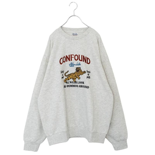 TIGER タイガー刺繍 スウェットトップ KINARI WHITE