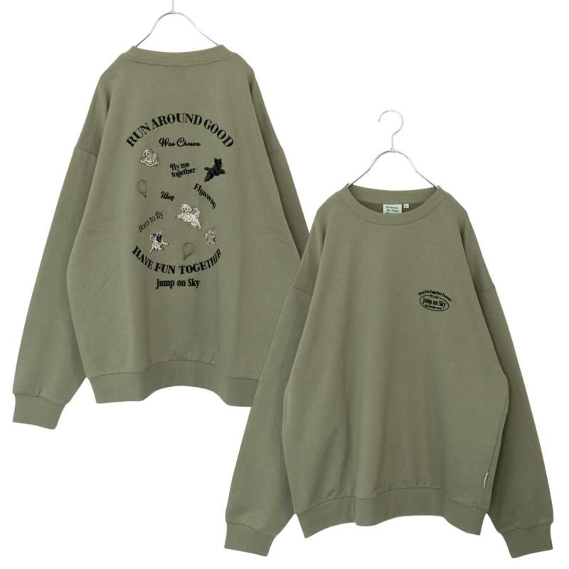 フライング DOG スウェットトップ GREEN