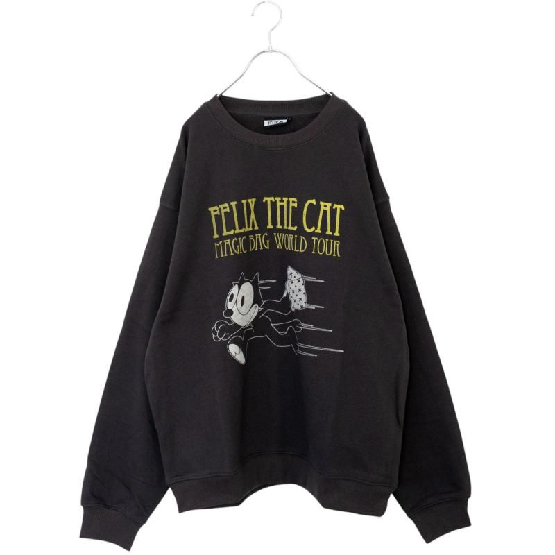 FELIX THE CAT ツアーイラスト スウェットトップ CHARCOAL