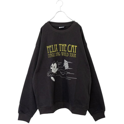FELIX THE CAT ツアーイラスト スウェットトップ CHARCOAL