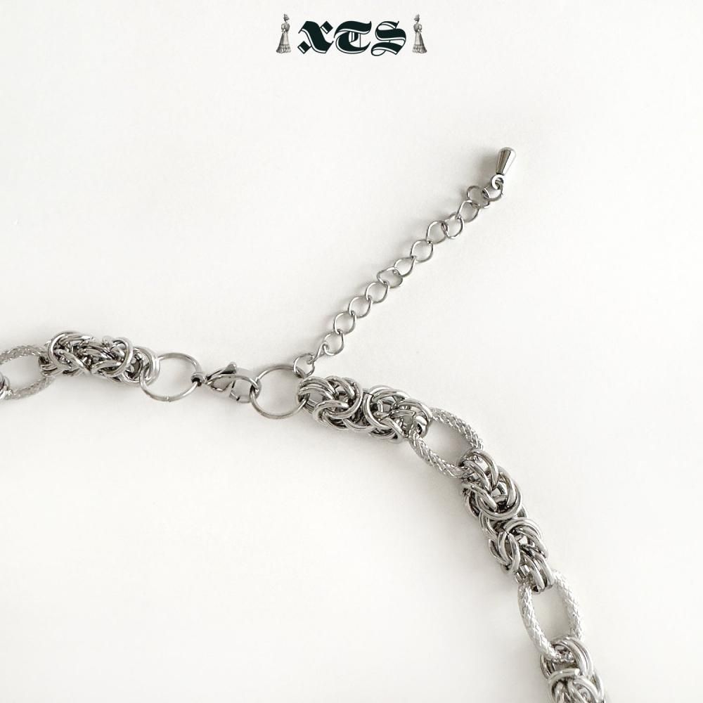 XTS Cat & Moon チェーン ネックレス SILVER