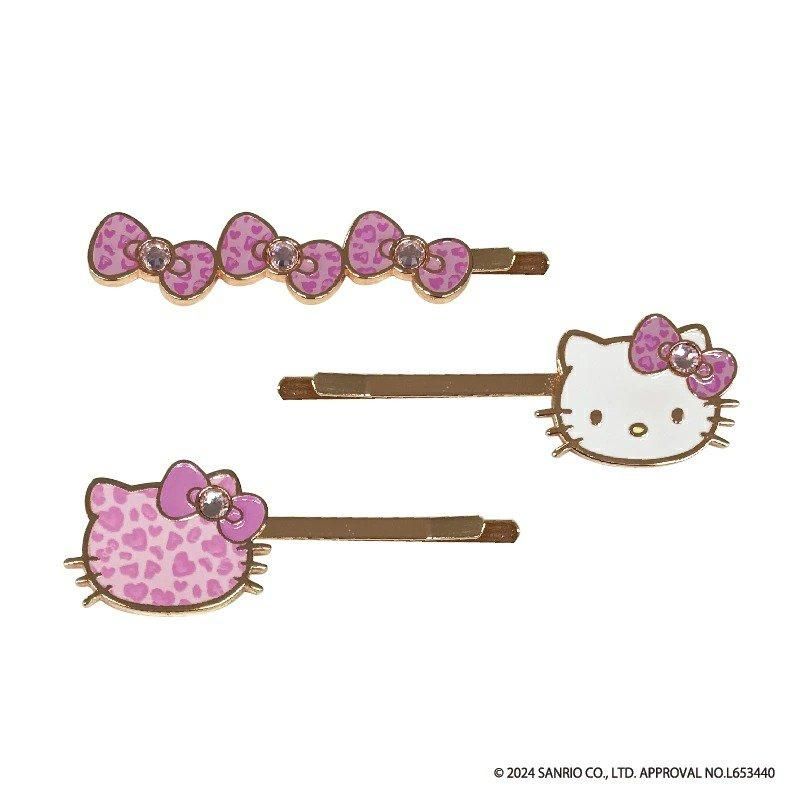 Hello Kitty 2024 GOGO Gal Collection Hairpin Set, Leopard (Pink)