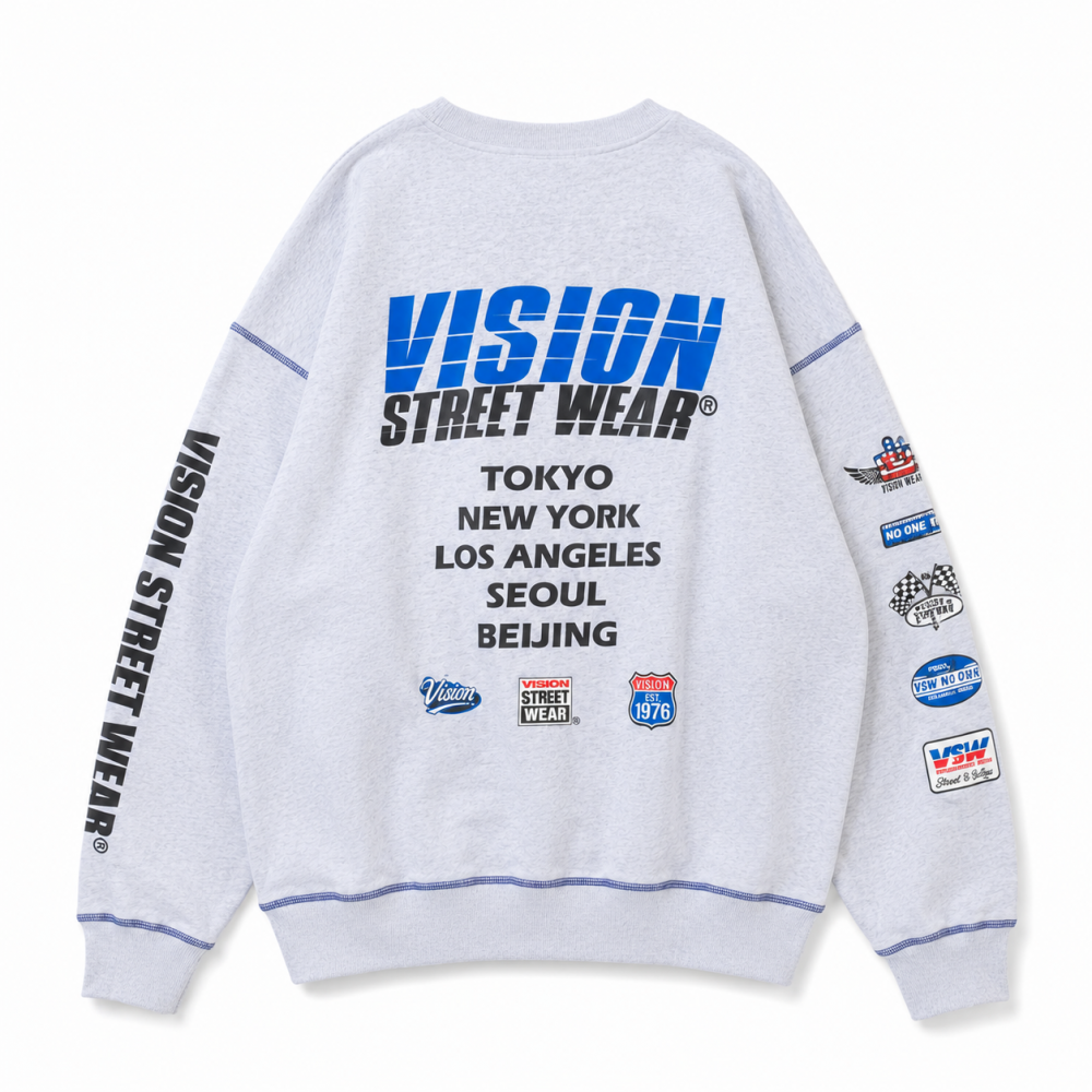 VISION STREET WEAR レーシングロゴスウェット GRAY