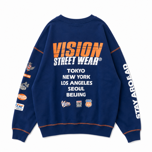 VISION STREET WEAR レーシングロゴスウェット NAVY