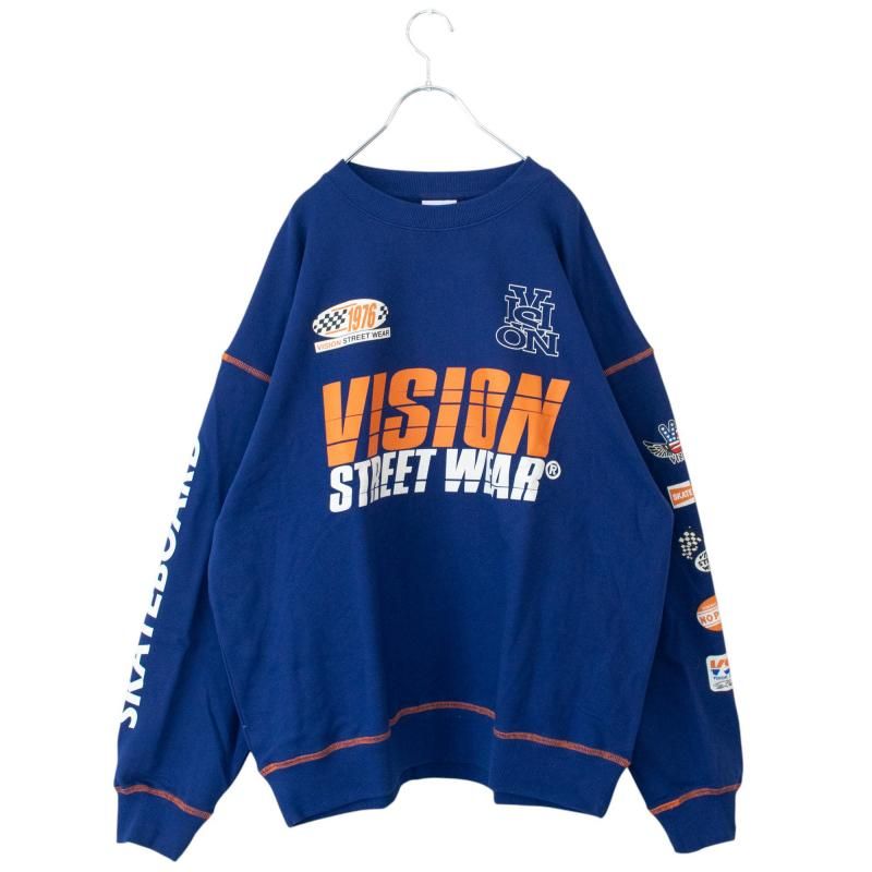 VISION STREET WEAR レーシングロゴスウェット NAVY