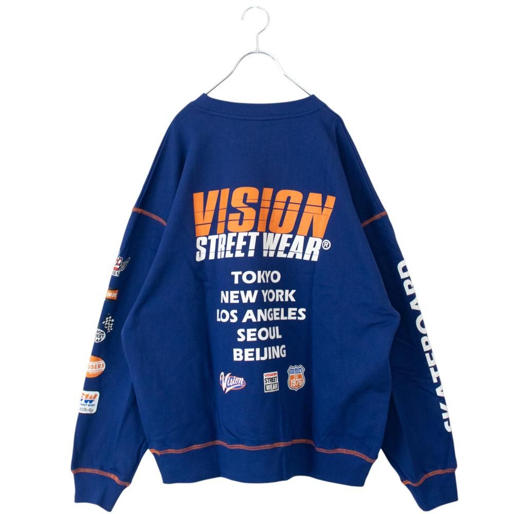 VISION STREET WEAR レーシングロゴスウェット NAVY