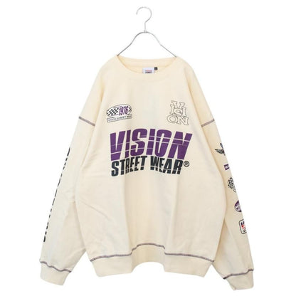 VISION STREET WEAR Racing Logo Sweatshirt IVORY