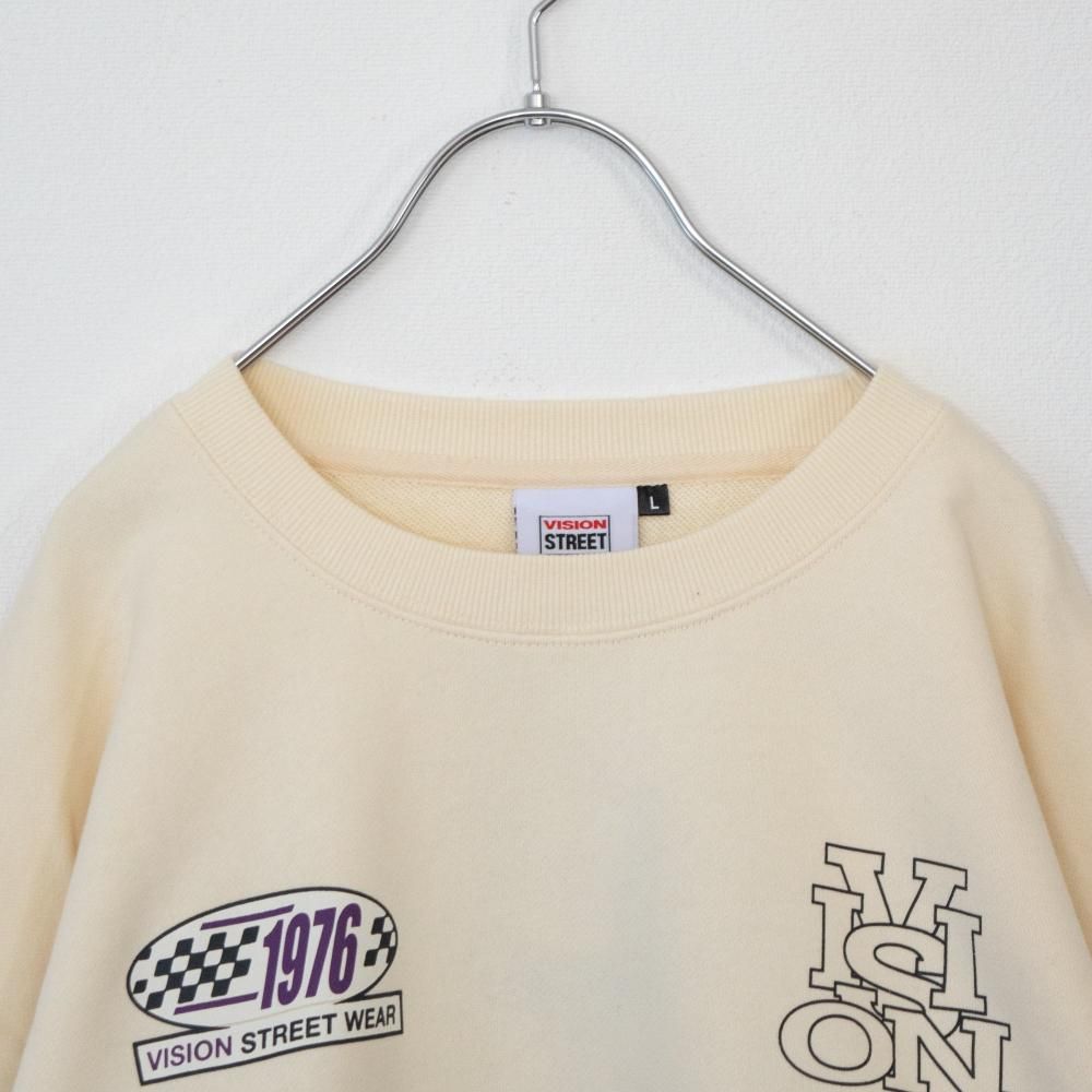 VISION STREET WEAR レーシングロゴスウェット IVORY