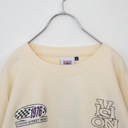 VISION STREET WEAR レーシングロゴスウェット IVORY