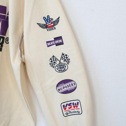 VISION STREET WEAR レーシングロゴスウェット IVORY