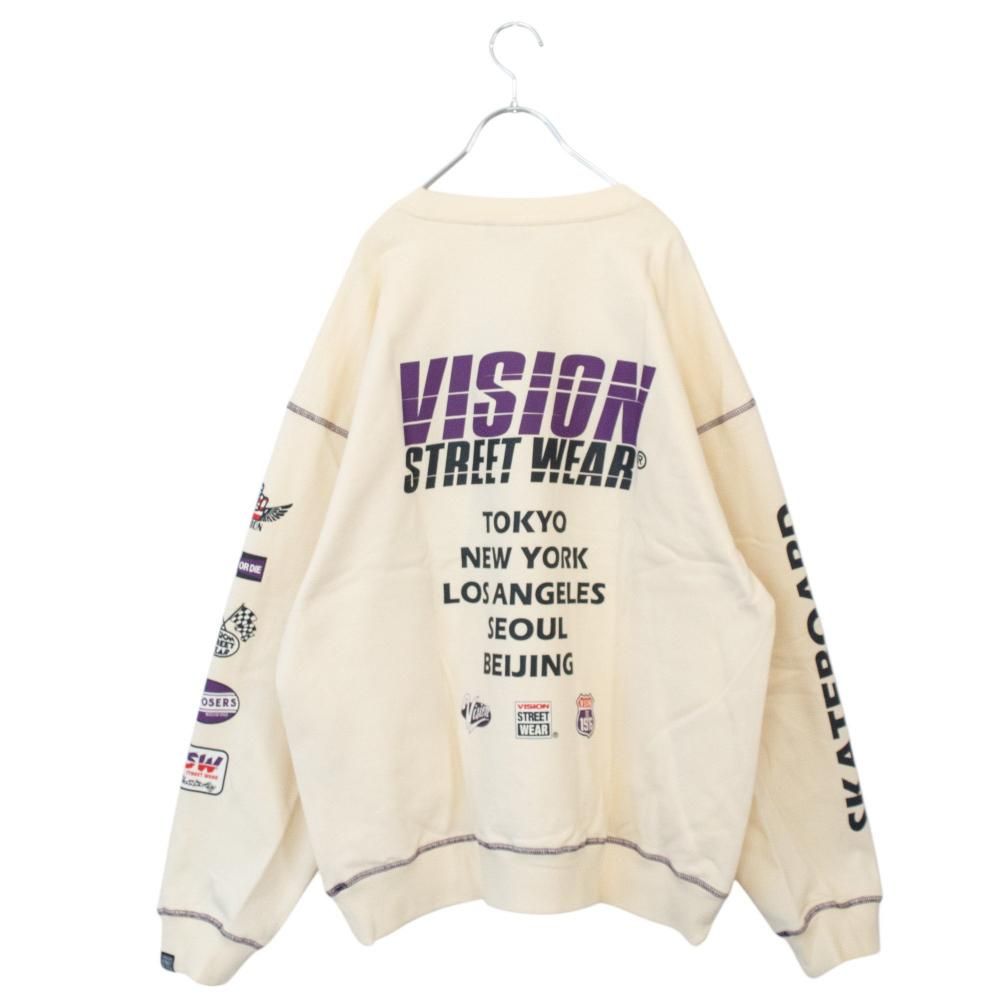 VISION STREET WEAR レーシングロゴスウェット IVORY