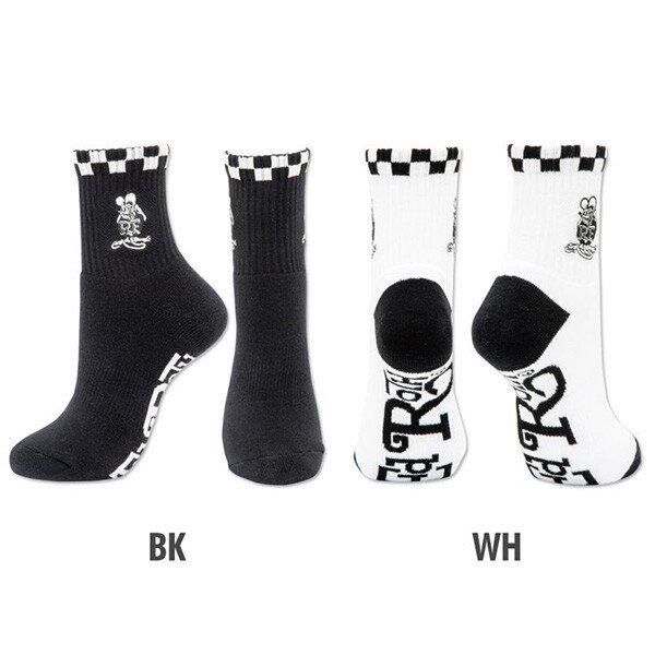 RAT FINK  刺繍 ショートソックス BLACK WHITE