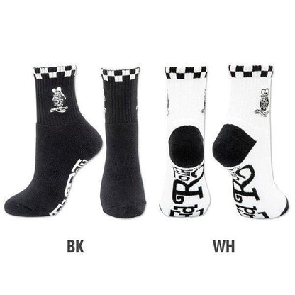 RAT FINK  刺繍 ショートソックス BLACK WHITE