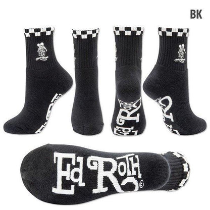 RAT FINK  刺繍 ショートソックス BLACK WHITE