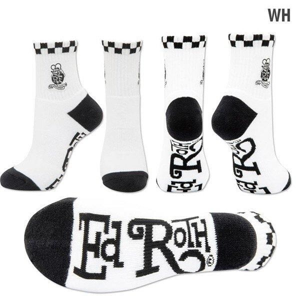 RAT FINK  刺繍 ショートソックス BLACK WHITE