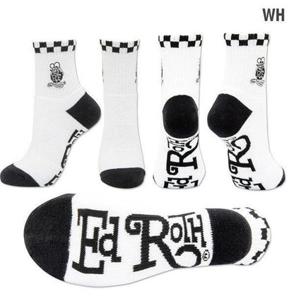RAT FINK  刺繍 ショートソックス BLACK WHITE