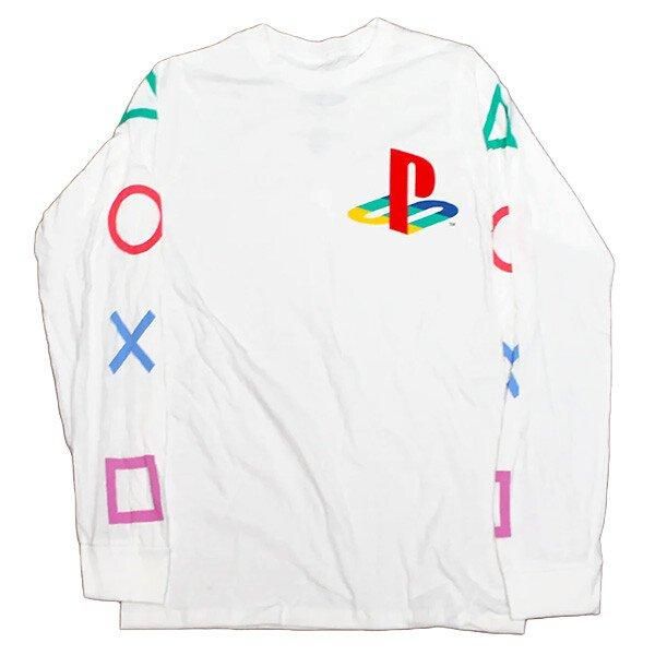 SONY PlayStation 並行輸入品 ロゴプリント ロンT WHITE
