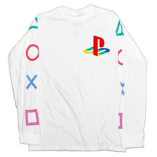 SONY PlayStation 並行輸入品 ロゴプリント ロンT WHITE