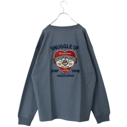 Heart Cat Long Sleeve T-Shirt BLUE