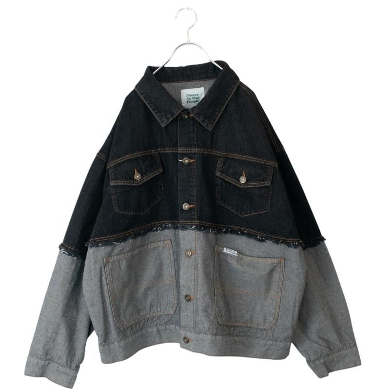 POWER TO THE PEOPLE リメイクデニムジャケット BLACK