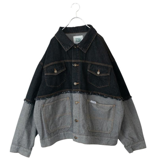 POWER TO THE PEOPLE リメイクデニムジャケット BLACK