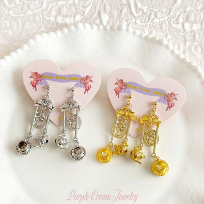 Purple Cream Tea Time Earrings P1760