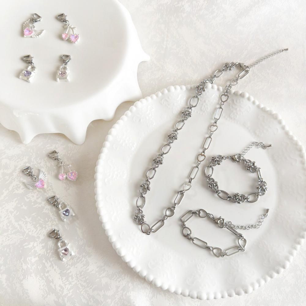 Purple Cream アシンメトリーチェーンネックレス P1688