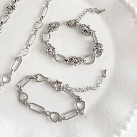 Purple Cream Chain Bracelet P1689