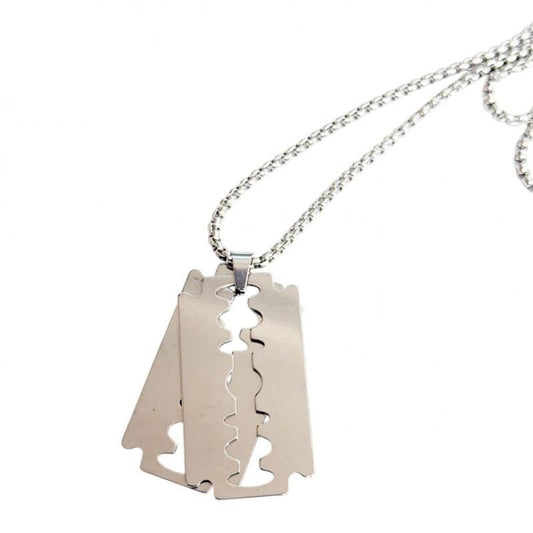 RAZOR カミソリ ネックレス ダブル SILVER