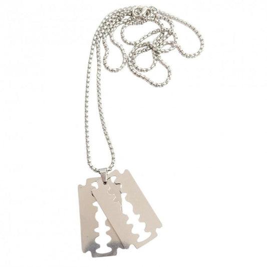 RAZOR カミソリ ネックレス ダブル SILVER