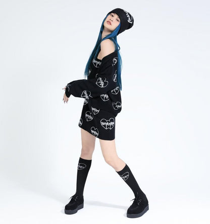 MORPH8NE ロゴ ハイソックス BLACK