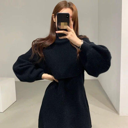 ニットセットアップ ミニワンピース BLACK