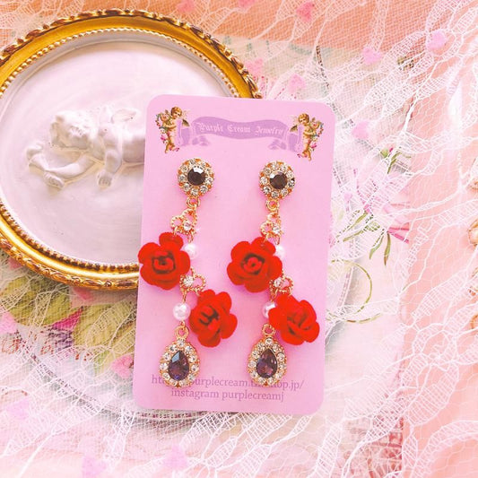 ローズ ロング ピアス