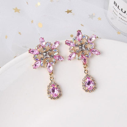 Pink Bijou Flower Earrings