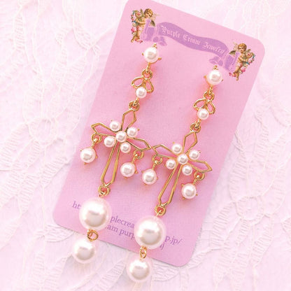 パール クロス ピアス