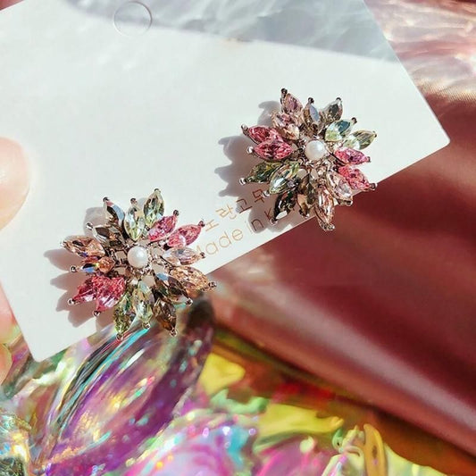 ビジュー フラワー スタッド ピアス