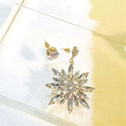 アシンメトリー BIG フラワー ピアス