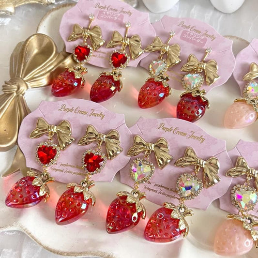 Purple Cream プリンセスストロベリーピアス・イヤリング P1526