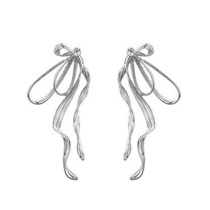 Metallic ribbon earrings