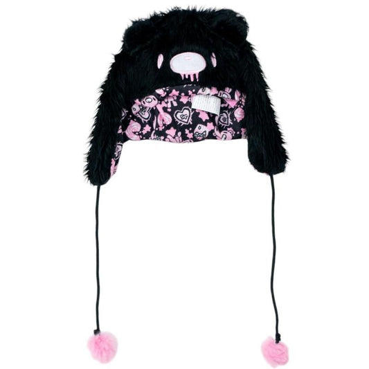 ACDC RAG Gloomy Sophie Powers Collaboration Faux Fur Face Hat in Black and Pink