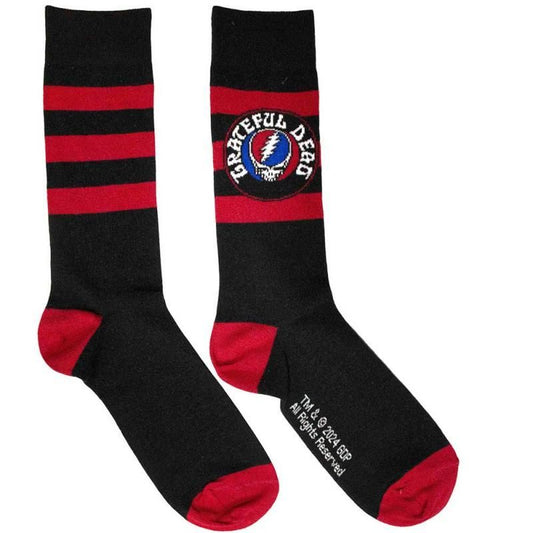 Grateful Dead Unisex Socks with Steal Your Face Logo (Black)