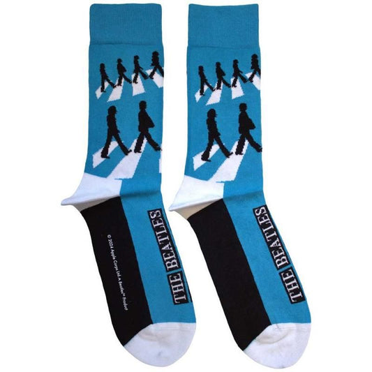 The Beatles Abbey Road Silhouette Repeat Unisex Socks (Blue)