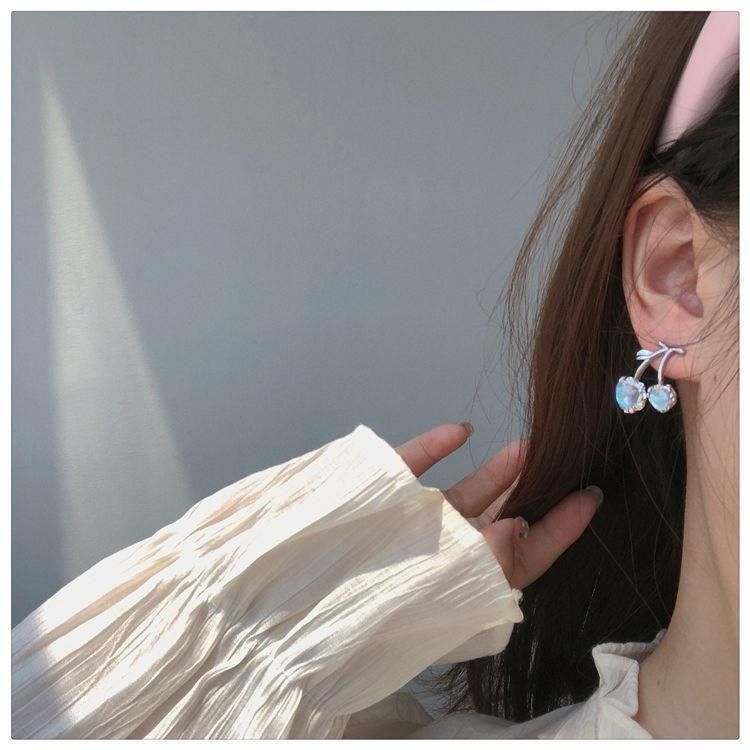 ブルー チェリー さくらんぼ ピアス BLUE SILVER
