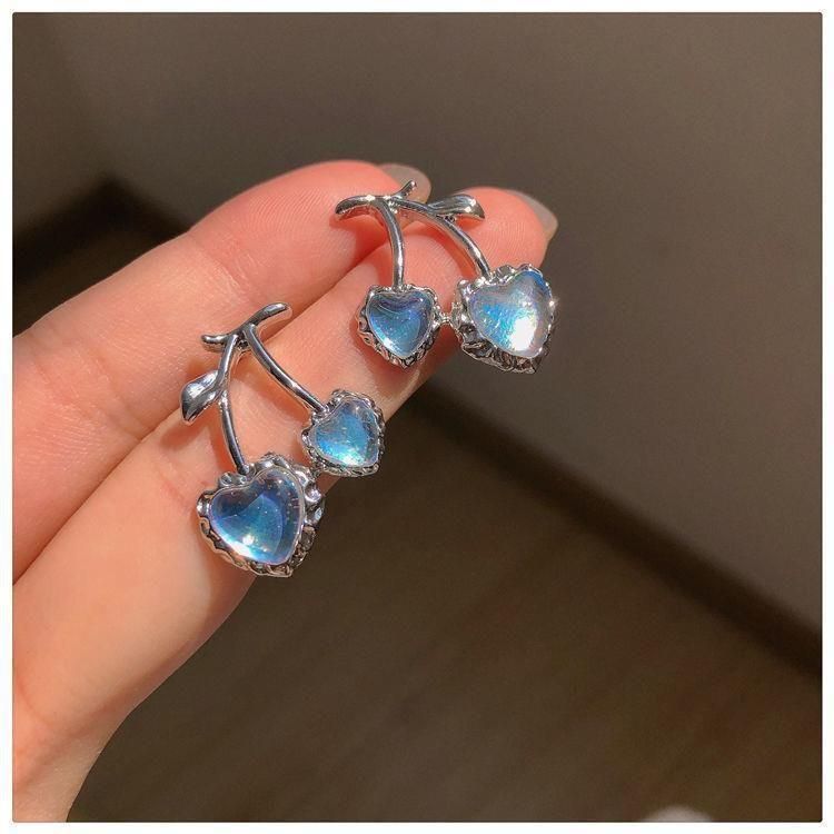 ブルー チェリー さくらんぼ ピアス BLUE SILVER