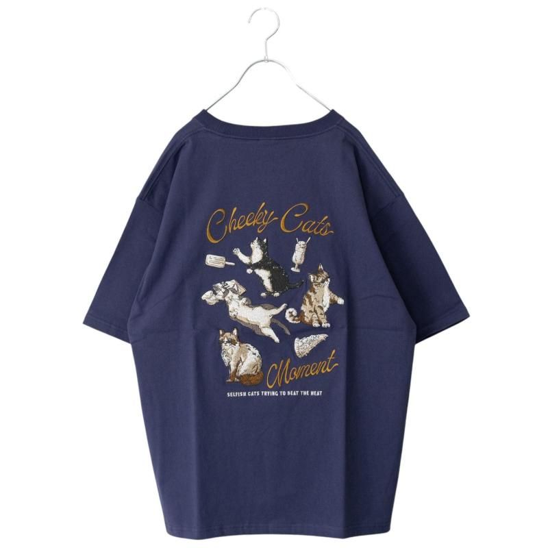 POWER TO THE PEOPLE Cirneko Embroidered T-shirt NAVY