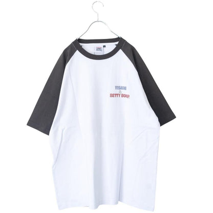 VISION STREET WEAR Betty Boop ラグランTシャツ CHARCOAL/WHITE