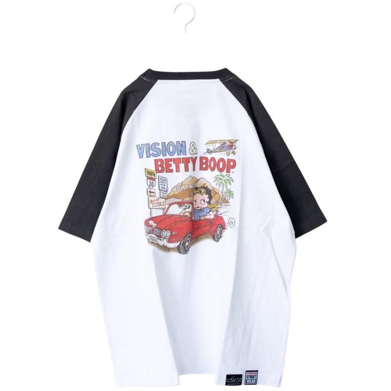VISION STREET WEAR Betty Boop ラグランTシャツ BLACK/WHITE