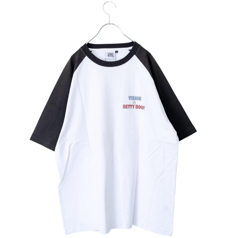 VISION STREET WEAR Betty Boop ラグランTシャツ BLACK/WHITE